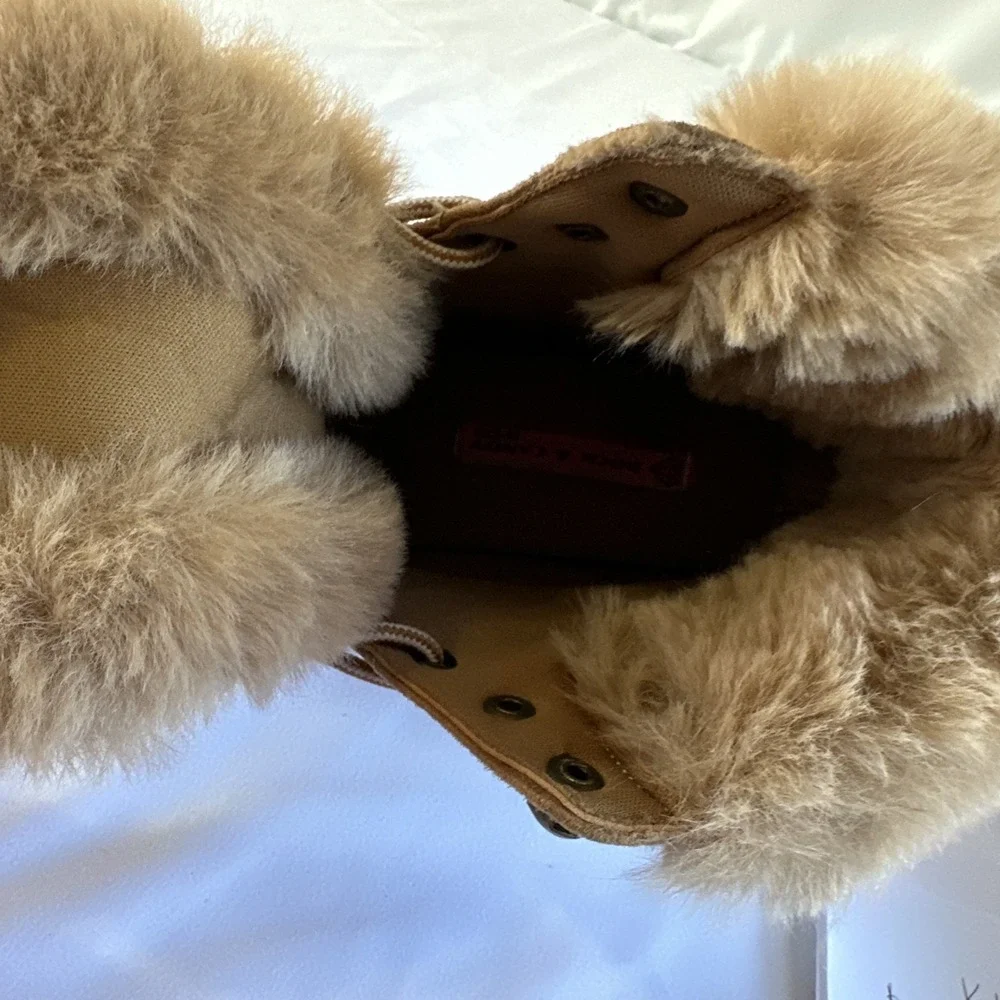 Rock‎ and Candy Womens Tan Lamar Faux Fur Boots size 7